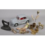 A quantity of collectables. Including Sun Star diecast model car 1956 Morris Minor 1000, silver