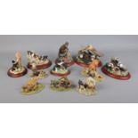 A quantity of Border Fine Arts figures featuring various animals including Otters, Border Collies,