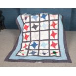 A Friendship Star padded quilt created by "The International Officers Wives Club" in Virginia,