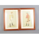 A pair of framed Vanity Fair prints, jockeys, Danny and Frank Wootton.