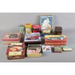 An assortment of tins and six boxes of England's Glory Matches (with contents) .