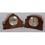 Two mahogany mantel clocks. Including an Art Deco mahogany cased 8 day Westminster mantel clock with
