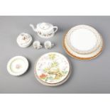 A quantity of assorted ceramics to include Royal Worcester, Wedgwood and Farmyard miniature tea set.