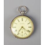 A silver plate H.Samuel pocket watch. Plastic cover is loose.