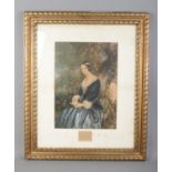 After George Baxter, Victorian gilt framed print " The Day Before Marriage".
