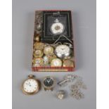 A large quantity of pendant and pocket watches. Includes ring examples and boxed Heritage Collection