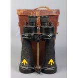 A pair of Barr & Stroud WWII 7x C.F 41 binoculars, bearing broad arrow mark, with case. Serial