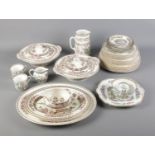 A box of 'Indian Tree' pattern ceramic dinner services. Includes Alfred Meakin and Bridgwood