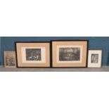 A collection of four Nineteenth Century engravings depicting classical scenes. The two larger