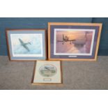 Three framed aviation prints. "Moment of Truth" by Keith Woodcock , signed by artist and 46th