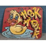 A painted Hook a Duck fairground sign. (55cm x 67cm)