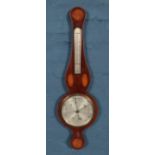 An early twentieth century banjo barometer, with banded edge and inlay shell decoration. Produced by