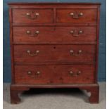 A Georgian mahogany two over three chest of splitting drawers. Height: 107cm, Width: 94cm, Depth: