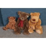A trio of large teddy bears including "Papa Hugs" from The Bearington Collection. Approx. 67cm, 63cm