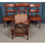 Three mahogany chairs and one other.