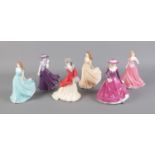Six Royal Worcester Les Petites figures, boxed. To include Lara Christmas, Good Luck, Victoria,