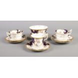 A collection of late 19th/early 20th century Coalport Batwing china teawares in the 2665 pattern.