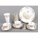 A collection of ceramics. Includes Victorian moulded jug, Royal Albert Lavender Rose, Beswick