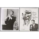 Two monochrome photographs; Jerry Lewis and Dean Martin. Both bearing signatures.
