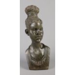 Casper Darare (South African, 1952-2001) a carved soapstone bust of a tribeswoman. Signed Casper.