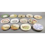 A box of ceramic plates including Royal Doulton examples, set of three Charles Dickens themed