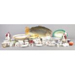 A collection of assorted ceramics, to include Spanish fish dishes, miniature cups and saucers and