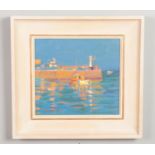 Douglas Hill (born 1953), a framed oil on canvas, St Ives harbour, signed. 27cm x 30cm.