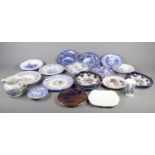 A box of miscellaneous ceramics. Including Wedgwood limited edition example "The Blue and Gold