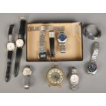 A quantity of watches. Including manual Chalet, Sekonda, Casio, etc.