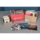 Three boxes of assorted records and singles to include Kylie Minogue, Jim Reeves, Glen Campbell, The