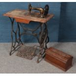 A Jones & Co treadle sewing machine.