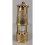 The Protector Lamp & Lighting Co, Eccles, Type 1A brass miners lamp.