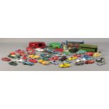 A good collection of play-worn vintage die cast vehicles. To include Corgi Monte-Carlo Mini Cooper