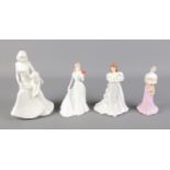 Four Royal Worcester figures with boxes. To include Special Day figures New Born and Bridesmaid,