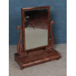 A large mahogany dressing table mirror featuring two drawers within base. Total dimensions including