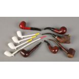 A collection of pipes, to include clay and 'Best Briar' examples.
