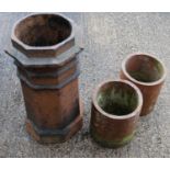 Three chimney pots. Largest example (71cm)