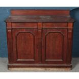 A carved mahogany sideboard. (112cm x 130cm x 60cm) In need of attention.