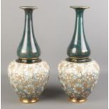 A large pair of Doulton Lambeth Slater's patent vases. 41cm.