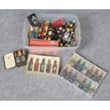 A box of alcohol miniatures. Includes boxed examples, Jack Daniels in tin etc.