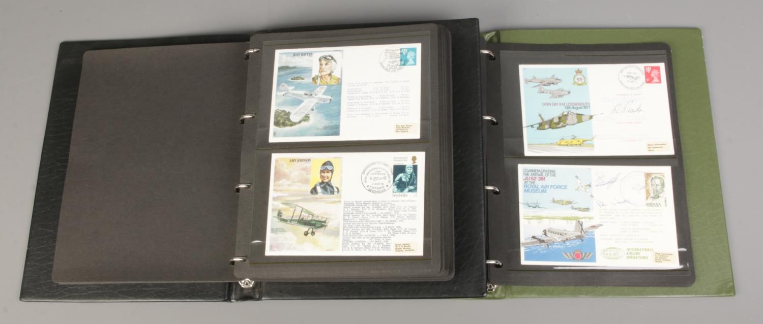 Two albums containing a variety of RAF first day covers, with some examples signed and multi-