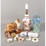 A quantity of assorted ceramics including Beswick Connoisseurs Border Collie, selection of Crested