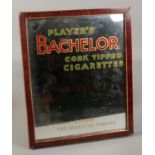 A small advertising mirror for Player's Bachelor Cork Tipped Cigarettes. 27.5cm x 22.5cm.