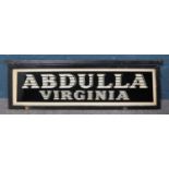 A vintage Abdulla Virginia tobacco advertising sign. 28cm x 87cm.