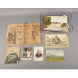 A quantity of ephemera including photograph, copy of The Daily Express dated 21st January 1936 and