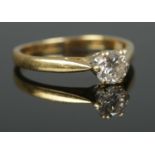 An 18ct Gold and diamond solitaire ring, Size JÂ½. Diamond 1/3ct. Total weight: 2.54g.