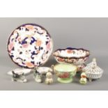 A good collection of ceramics, to include examples from Masons, Dresden pin dish, Plaue Schierholz