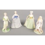 Two Franklin Porcelain figures along with two other similar figures.