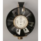 A cased Casella air meter. With silvered dial and three subsidiary dials. No A 2492.
