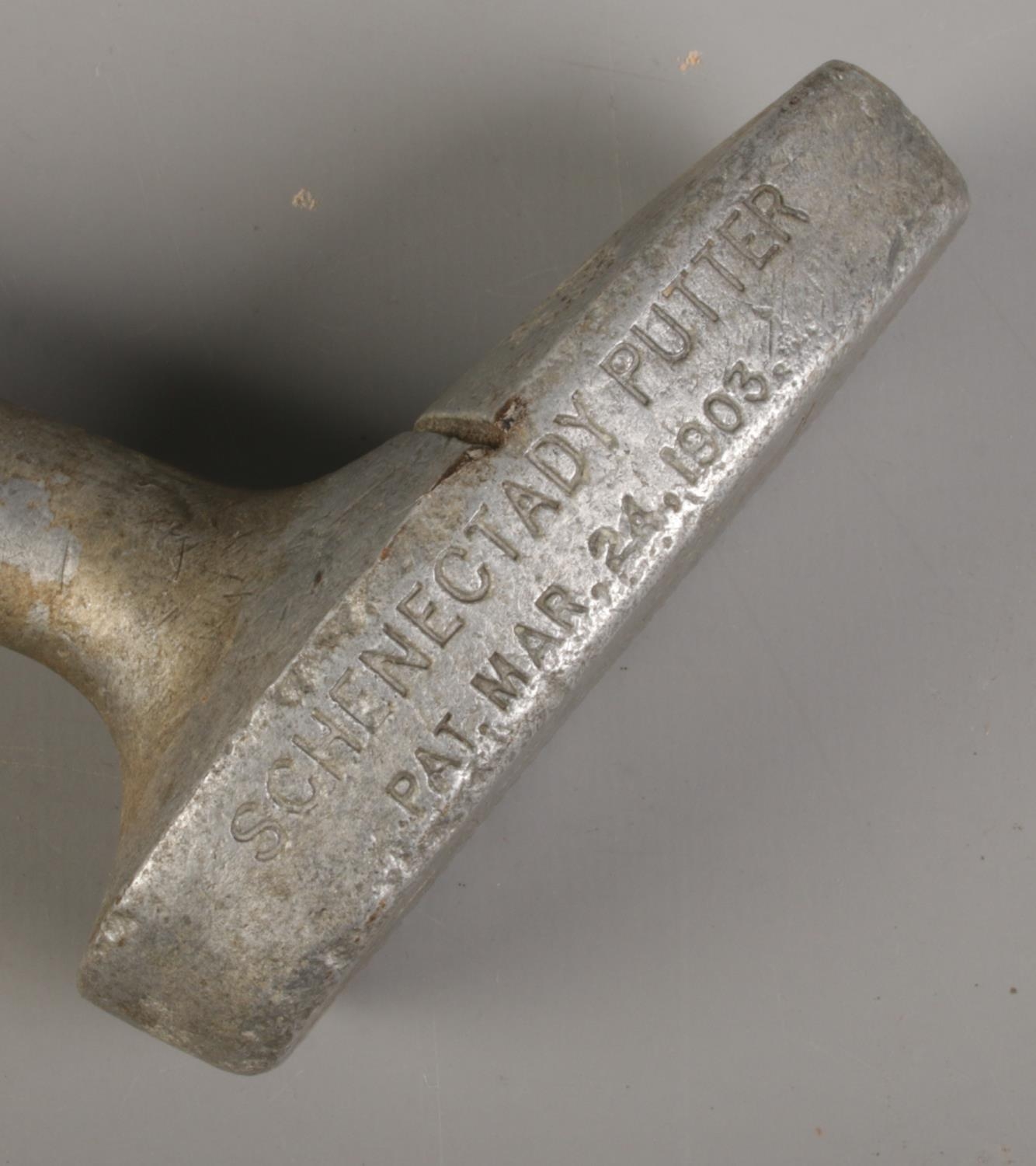 An antique Harry C Lee Schenectady putter with hickory shaft. Dated March 24 1903. - Image 2 of 3